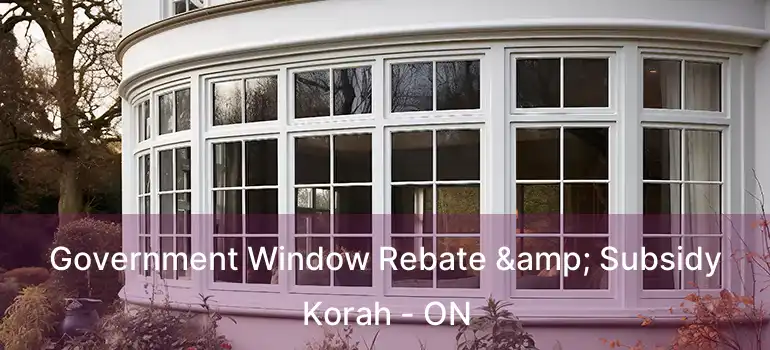  Government Window Rebate & Subsidy Korah - ON