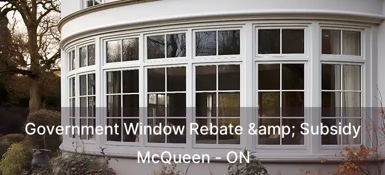  Government Window Rebate & Subsidy McQueen - ON