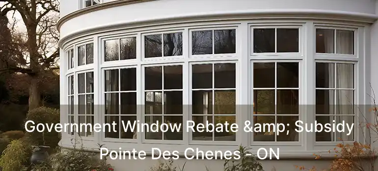  Government Window Rebate & Subsidy Pointe Des Chenes - ON
